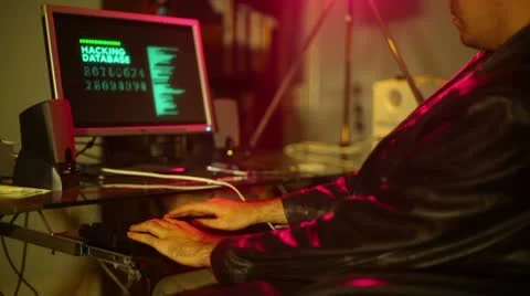 Hacking hacker hack database computer hack screen Stock Footage 11365560