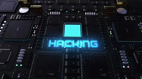 Hacking the header on the background of a chip with a lot of processes. the c Stock Footage 207002276