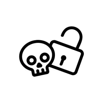 Hacking the internet lock icon vector. Isolated contour symbol illustration Stock Illustration
