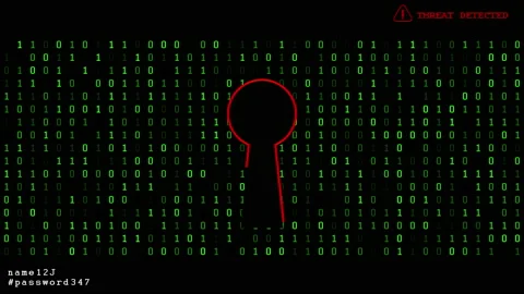 Hacking, key, binary and offset text Stock Footage 150777053