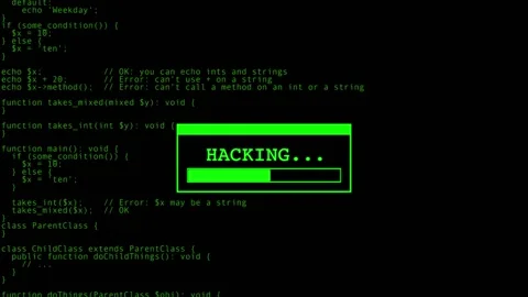Hacking Loading bar animation with green code animation Stock Footage 148792098