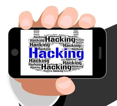 Hacking Lock Represents Vulnerable Wordcloud And Crack Stock Illustration