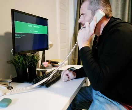 Hacking the Mainframe 80s and 90s Movie Style Stock Photos