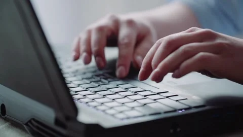 Hacking or programming concept Close up of hands typing and coding on internet Stock-Footage 334586148