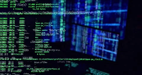 Hacking or programming concept, hands typing code on a laptop keyboard Stock Footage 300397576