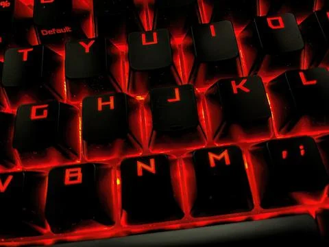 Hacking on PC Keyboard Stock Photos