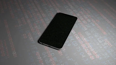 Hacking personal information on the phone. Guy Fawkes mask. 50 Video stock 102380127