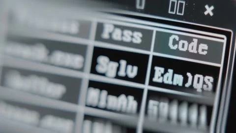 Hacking process, picking up passwords and codes , macro view Stock Footage 292448200