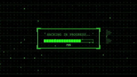 Hacking in progress cinematic dark screen representing digital security breac 動画素材 346511595