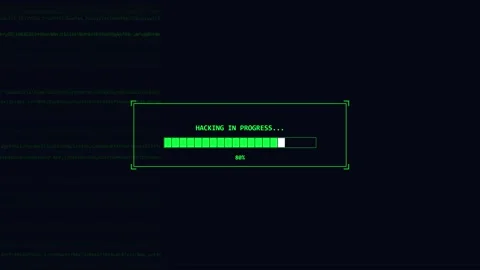 Hacking in progress with digital scrolling code and system data breach Video stock 345591863