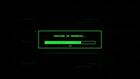 Hacking in progress digital security breach and cyber attack on system screen Vídeo Stock 346511590