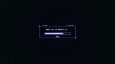 Hacking in progress Green interface with loading bar and binary digits Stock Footage 336882602
