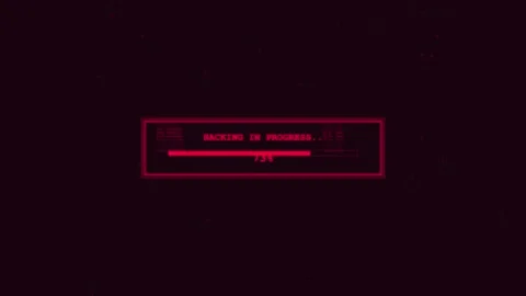 Hacking in progress loading bar on black background Stock Footage 336883132