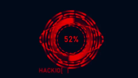 Hacking In Progress Loading Circle Motion Graphic Stock Footage 346444429