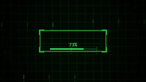 Hacking in progress showing digital data stream and cyber security alert Stock Footage 345591906