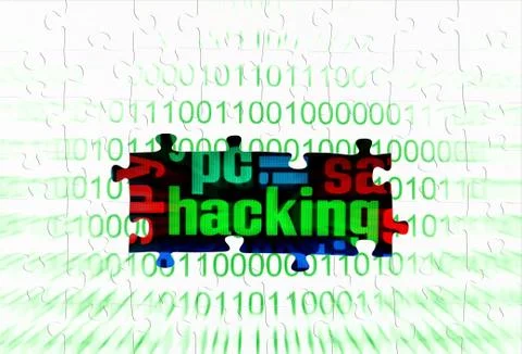 Hacking puzzle concept Foto stock