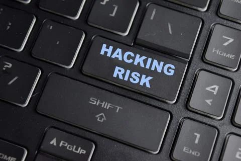 Hacking risk on the button keyboard Stock Photos