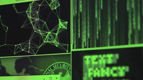 Hacking screen with code and graphics 3 Stock Footage 147735253