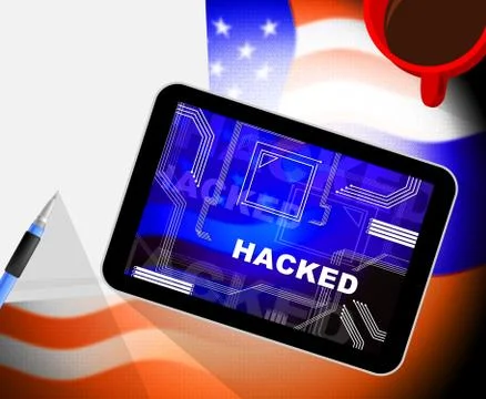 Hacking Screen Cyber Data Breach 3d Illustration Illustrazione stock