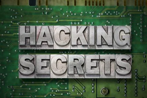 Hacking secrets-pc green Foto stock