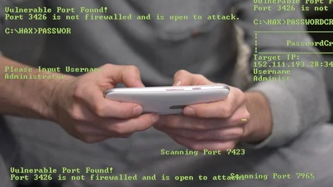 Hacking a Smartphone Password Green Coding Around Stock Footage 105293145