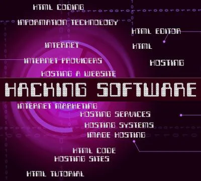 Hacking Software Means Program Shareware And Crack Stock Illustration