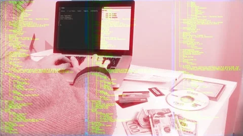Hacking Source Code, Cyber Crime Scene Stock Footage 67985204