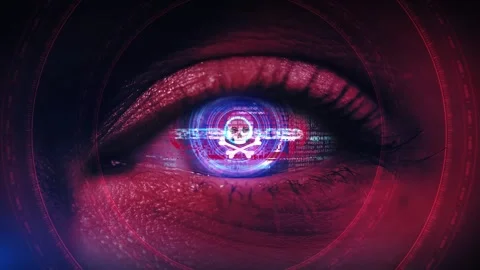 Hacking spy eye intelligence digital Network, cyber technology computer abstract Stock Footage 333970102