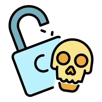 Hacking system icon color outline vector 스톡 일러스트