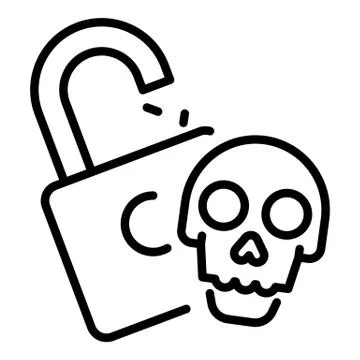 Hacking system icon, outline style Illustrazione stock