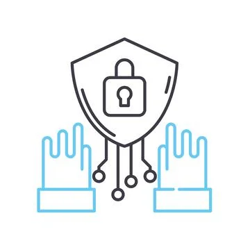 Hacking technology line icon, outline symbol, vector illustration, concept sign 스톡 일러스트