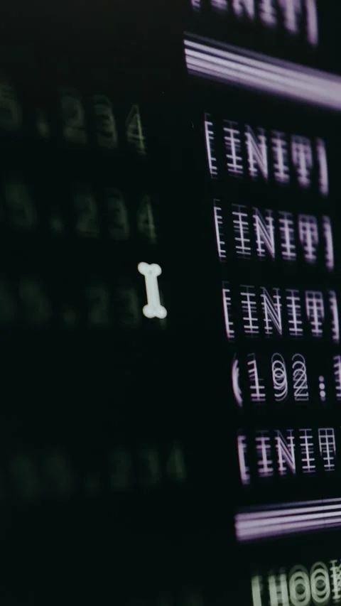 Hacking Terminal displays IP addresses and initialized actions Stock Footage 330663890