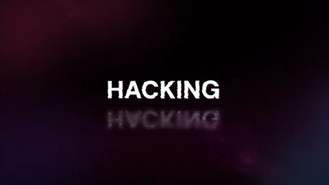 Hacking text with screen effects of technological glitches. Looped Stock Footage 272225126