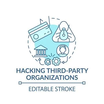 Hacking third-party organizations concept icon Stockillustratie