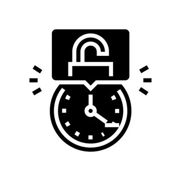 Hacking time management glyph icon vector illustration Stock Illustration