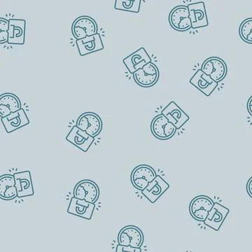 Hacking time management line seamless pattern Stock Illustration