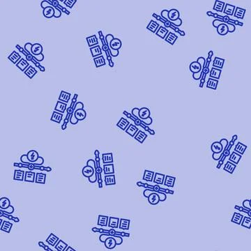 Hacking time management line vector seamless pattern Stock Illustration