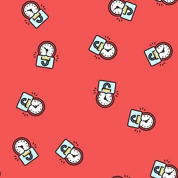 Hacking time management vector seamless pattern Stock Illustration