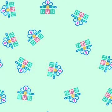 Hacking time management vector seamless pattern Stock Illustration