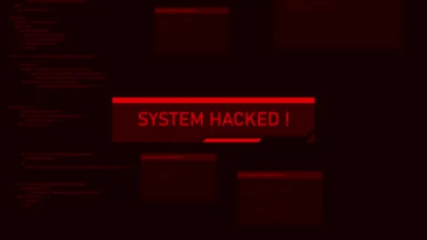 Hacking unauthorized access cyber security system hacked cyberattacks hack Stock Footage 304723656
