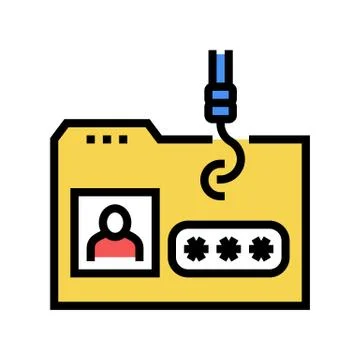 Hacking user folder color icon vector illustration 스톡 일러스트