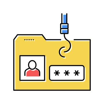Hacking user folder color icon vector illustration 스톡 일러스트