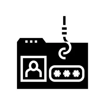 Hacking user folder glyph icon vector illustration 스톡 일러스트