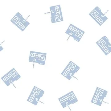 Hacking user folder glyph seamless pattern 스톡 일러스트