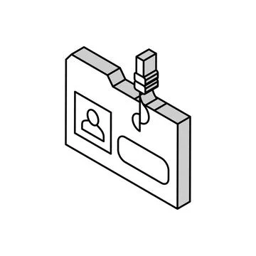 Hacking user folder isometric icon vector illustration 스톡 일러스트