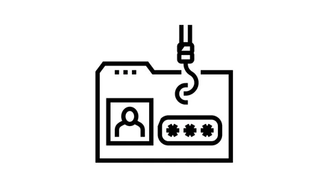 Hacking user folder line icon animation Stock Footage 157272065