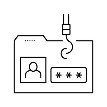 Hacking user folder line icon vector illustration 스톡 일러스트