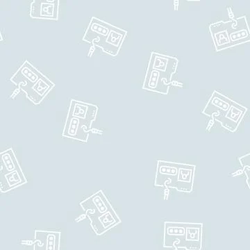 Hacking user folder line seamless pattern 스톡 일러스트