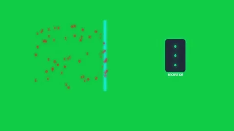 Hacking vs firewall simulation with red binary code attacking a secure data.. Video stock 343507761