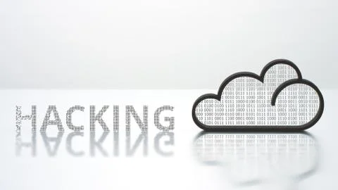 HACKING word and backlit cloud icon, modern technology concept 스톡 일러스트